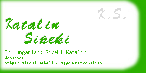 katalin sipeki business card